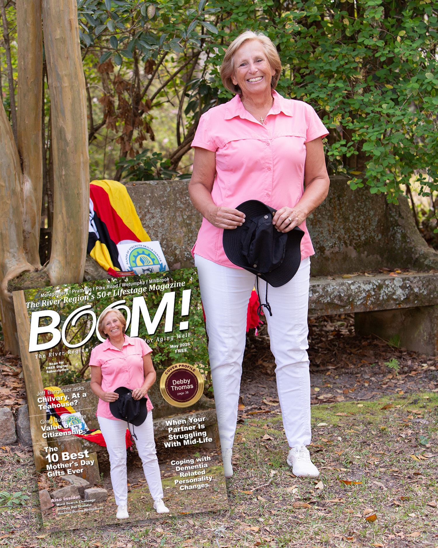 It was a joy to meet and learn about the ministry of Debby Thomas as I photographed her for the cover of the May issue of BOOM! Magazine.  Print versions are available throughout the River Region of Alabama or check out the online version here: https://issuu.com/riverregionpublications/docs/boom_may_2026

#commercialphotography #commercialphotographer #diannapaulkphotography  #editorialphotographer #alabamaphotographer