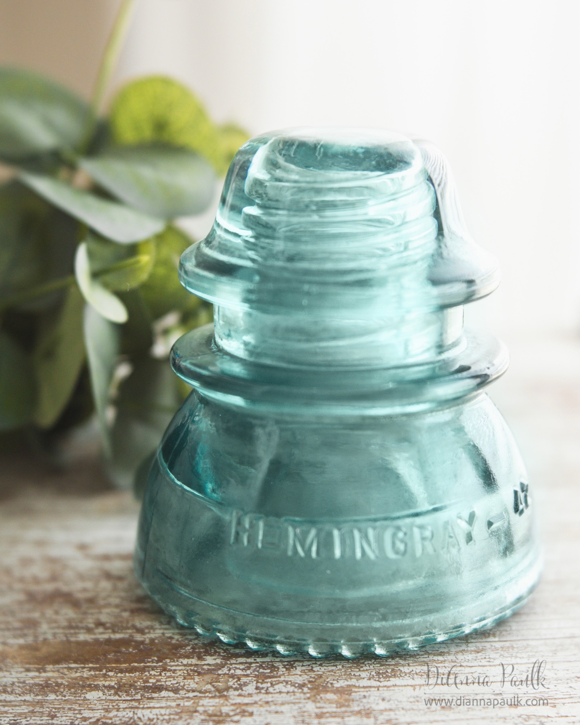 August Color Chase Challenge: Faded Turquoise

Hemingray 42 Glass Insulator - a classic glass insulator produced by the Hemingray Glass Company starting in 1921 through the 1950s/60s.  It was widely used across North America on telegraph and telephone lines.  I *think* we found this on the home site of my husband’s grandmother across from where we live now.  The makers on Etsy have done some really cool things with these old insulators!  Instead of tucking this one back away in a box I plan to order some lamp parts from one of them.

Canon 5D Mark III, Lensbaby Velvet 56 @ f/4, 1/125s, ISO 800, window light

#colorchasechallenge #ccc_fadedturquoise #shootextraordinary #diannapaulkphotography #august2026 @colorchasechallenge